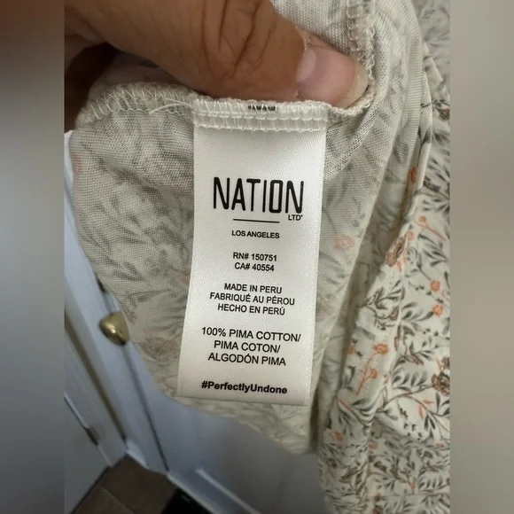 Women’s Nation Limited Floral Tie Back Top Size M Coquette Girl Cottagecore - Picture 7 of 10